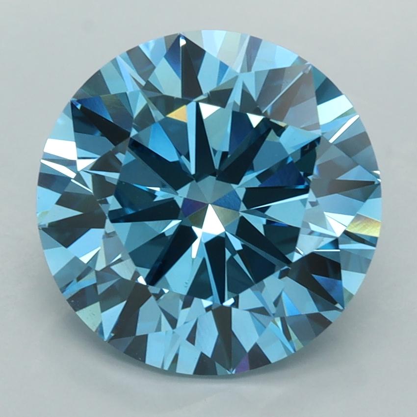 5.02 Ct. Fancy Vivid  Blue Round Lab Grown Diamond