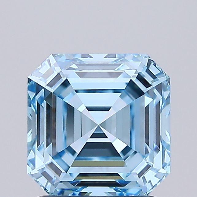1.56 Ct. Fancy Vivid Blue Asscher Lab Grown Diamond