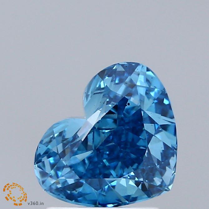 1.59 Ct. Fancy Vivid Blue Heart Lab Grown Diamond