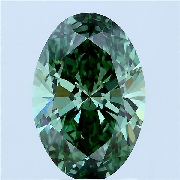 2.02 Ct. Fancy Green Oval Lab Grown Diamond