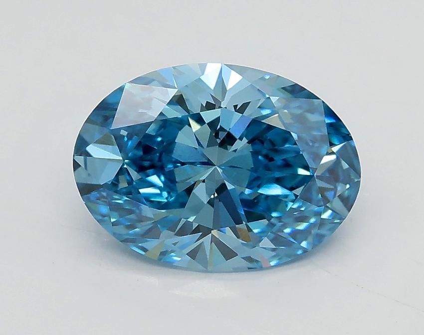 1.61 Ct. Fancy Vivid Blue Oval Lab Grown Diamond