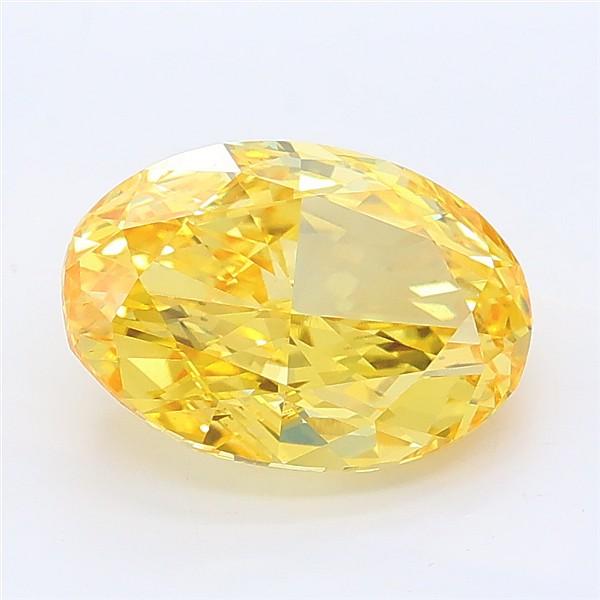 3.16 Ct. Fancy Vivid Yellow Oval Lab Grown Diamond
