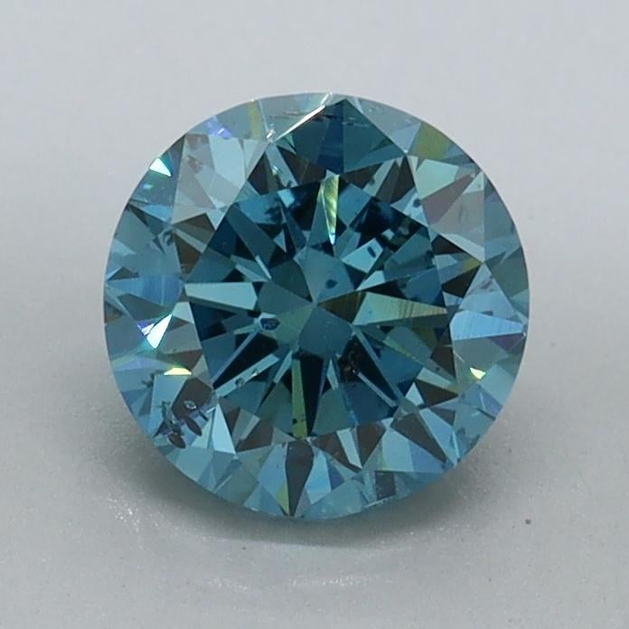 0.99 Ct. Fancy Vivid Malibu Blue Round Lab Grown Diamond