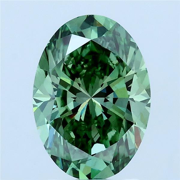 2.05 Ct. Fancy Vivid Green Oval Lab Grown Diamond