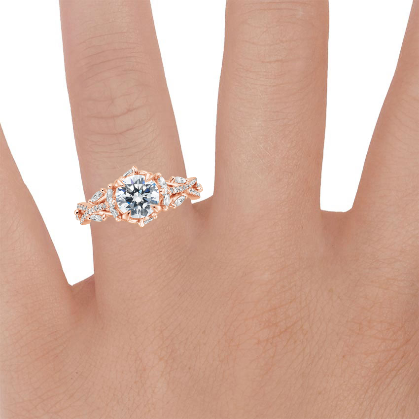 14K Rose Gold Luxe Secret Garden Diamond Ring (3/4 ct. tw.), large zoomed in top view on a hand