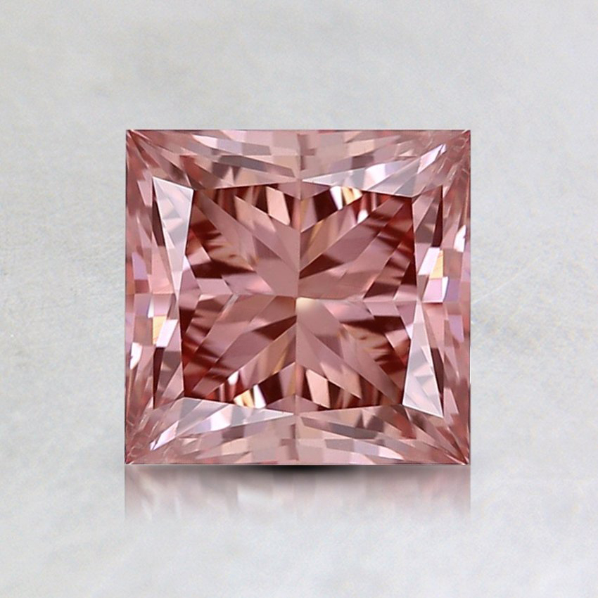 1.28 Ct. Fancy Vivid Pink Princess Lab Created Diamond