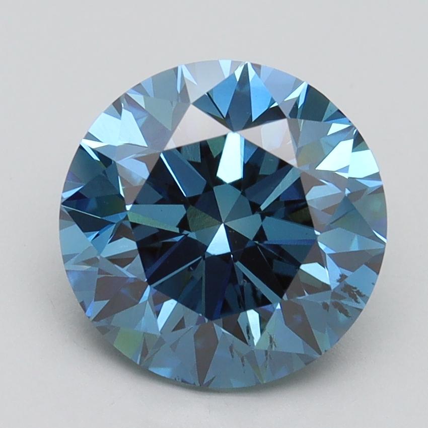 3.00 Ct. Fancy Vivid Blue Round Lab Grown Diamond