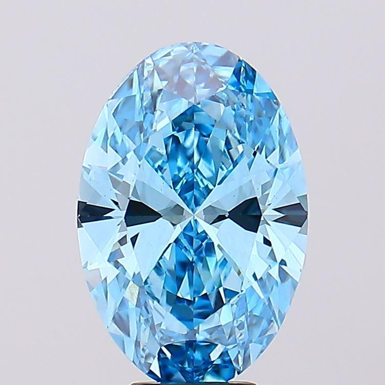 5.19 Ct. Fancy Vivid Blue Oval Lab Grown Diamond