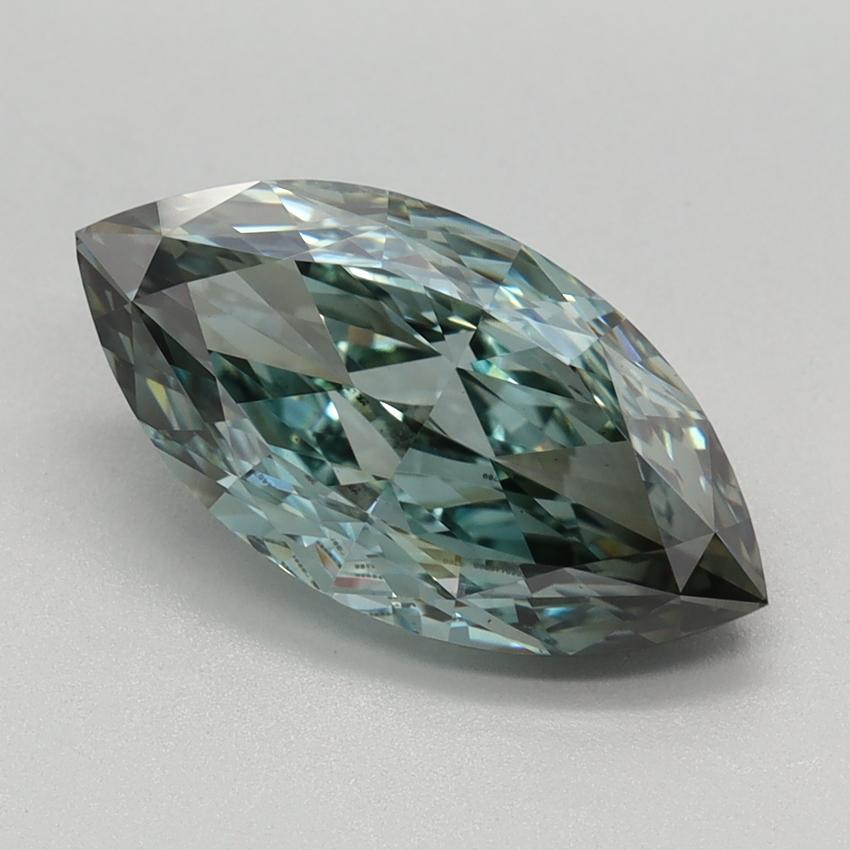 2.14 Ct. Fancy Vivid Green Marquise Lab Grown Diamond