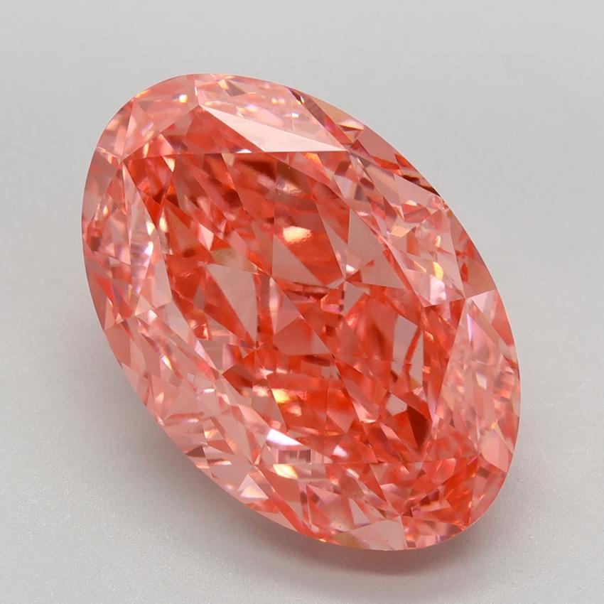 7.43 Ct. Fancy Vivid Pink Oval Lab Grown Diamond