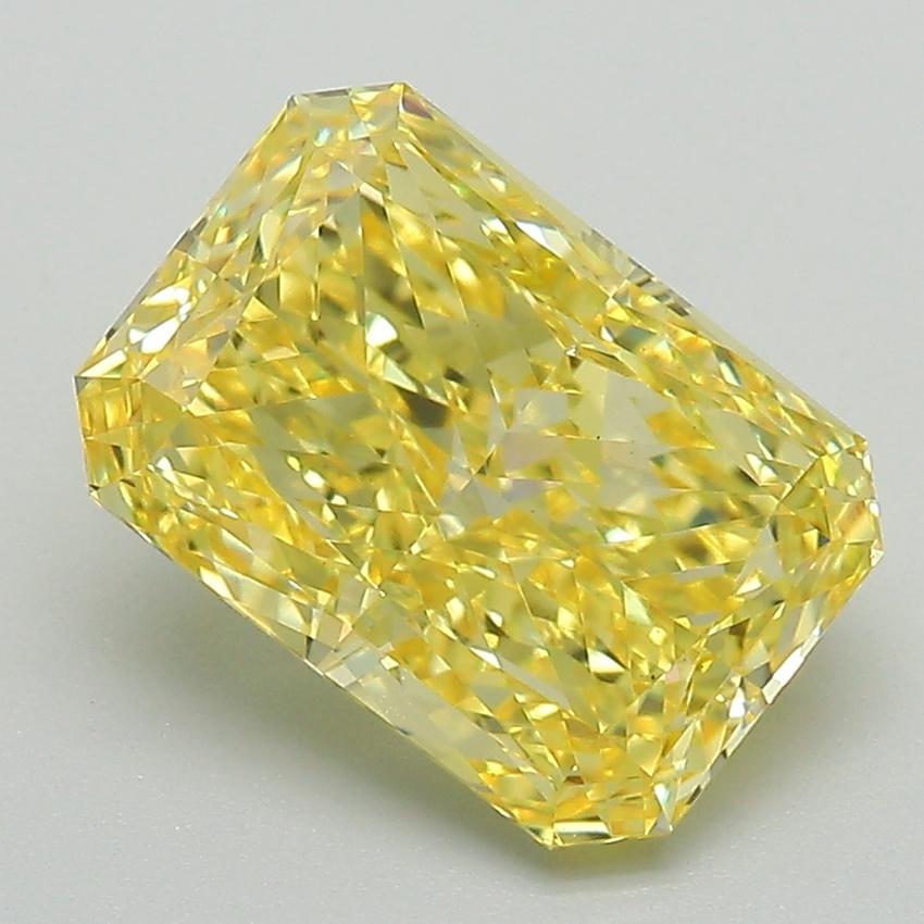 3.13 Ct. Fancy Vivid Yellow Radiant Lab Grown Diamond