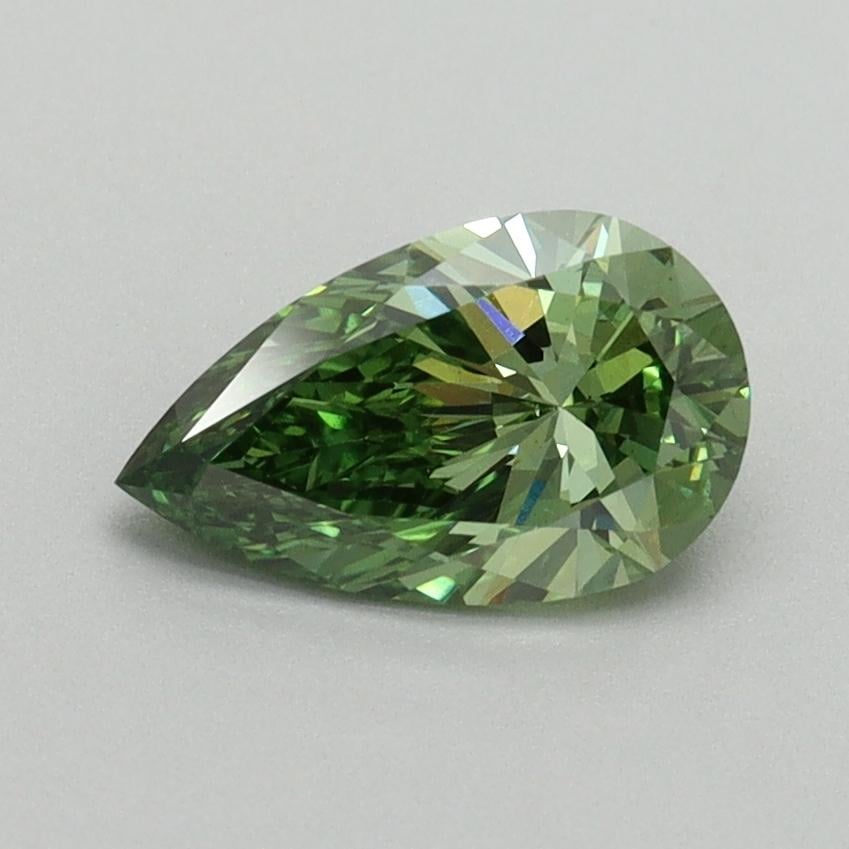 0.90 Ct. Fancy Vivid Green Pear Lab Grown Diamond