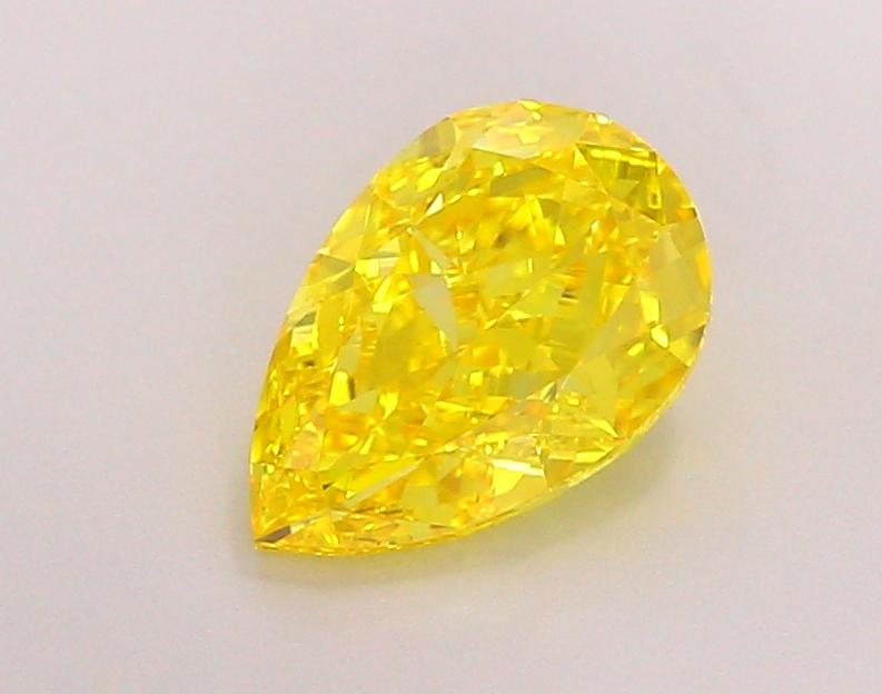 2.19 Ct. Fancy Vivid  Yellow Pear Lab Grown Diamond