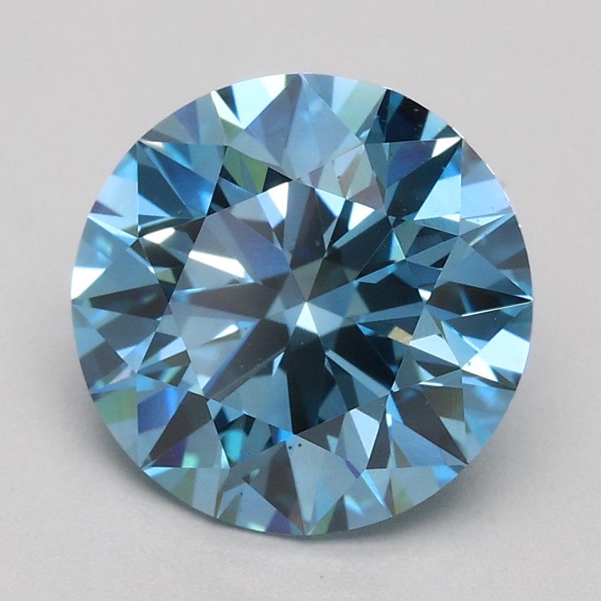 1.93 Ct. Fancy Vivid Blue Round Lab Grown Diamond