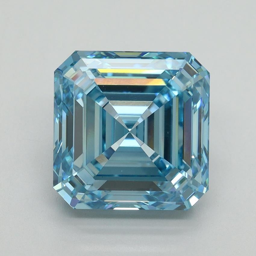 5.02 Ct. Fancy Vivid Blue Asscher Lab Grown Diamond