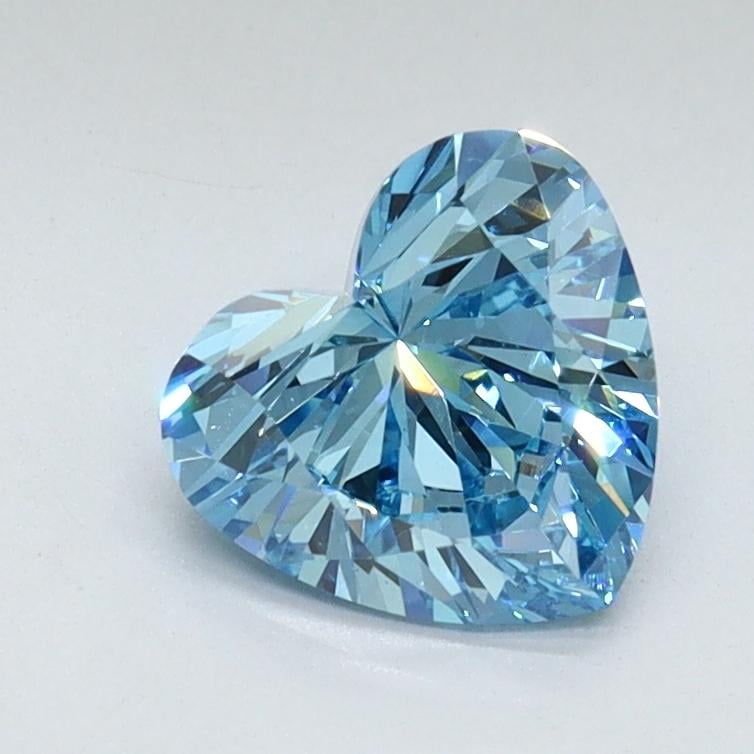 1.02 Ct. Fancy Vivid Malibu Blue Heart Lab Grown Diamond
