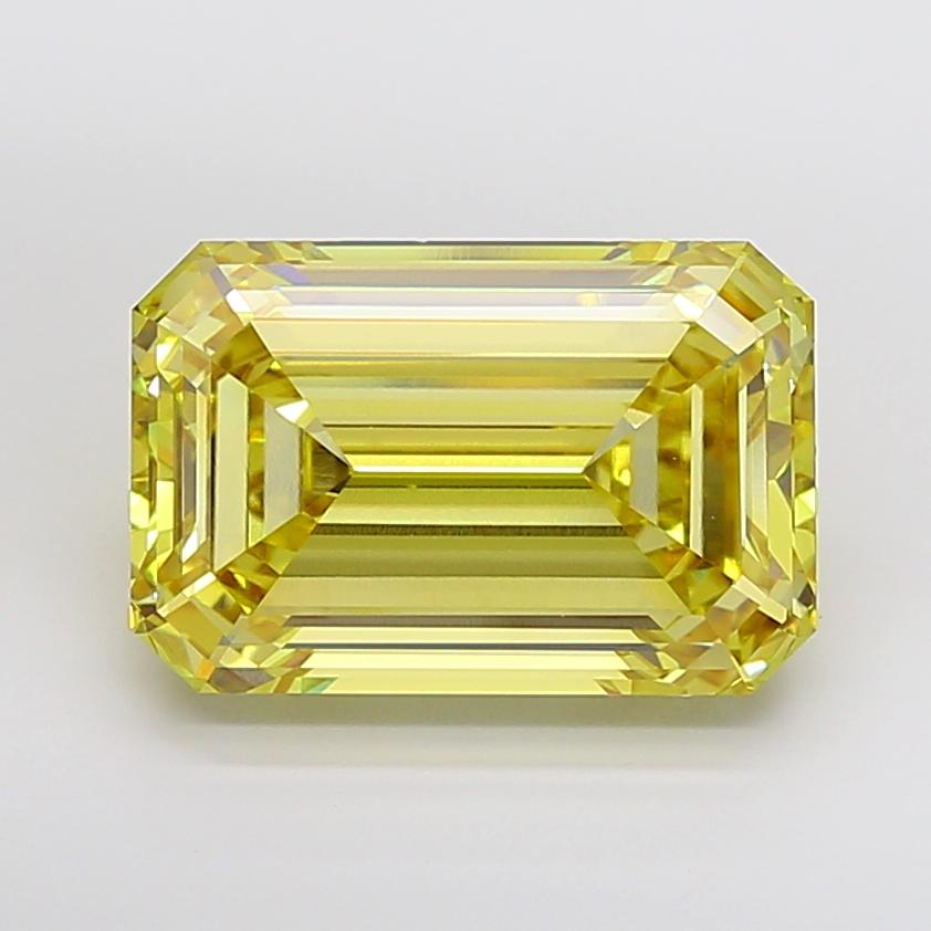 15.10 Ct. Fancy Intense  Yellow Emerald Lab Grown Diamond