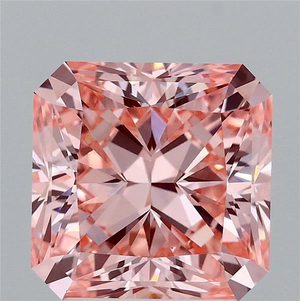 3.12 Ct. Fancy Intense  Pink Radiant Lab Grown Diamond