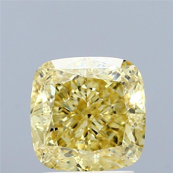 2.57 Ct. Fancy Intense Yellow Cushion Lab Grown Diamond