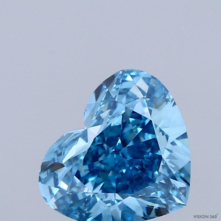 2.49 Ct. Fancy Vivid Blue Heart Lab Grown Diamond