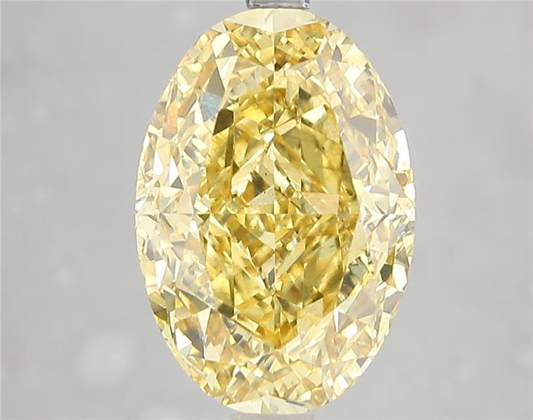 5.12 Ct. Fancy Vivid Yellow Oval Lab Grown Diamond