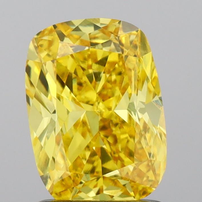 1.18 Ct. Fancy Vivid Yellow Cushion Lab Grown Diamond