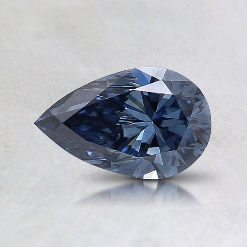 0.58 ct. Lab Grown Fancy Vivid Blue Pear Diamond