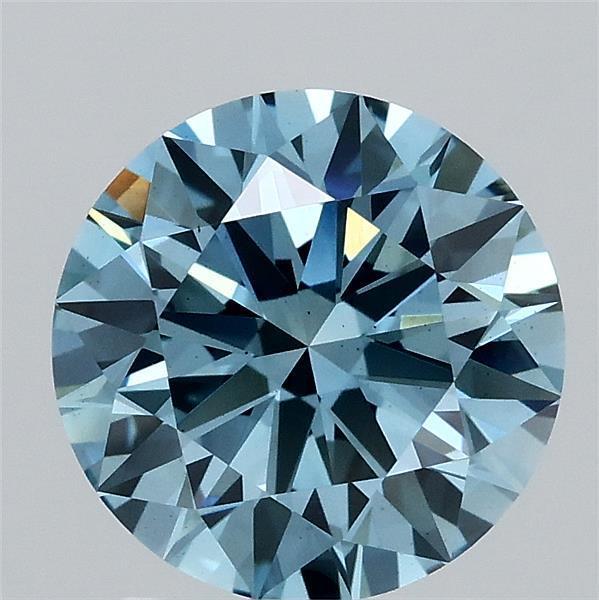 2.04 Ct. Fancy Vivid Blue Round Lab Grown Diamond