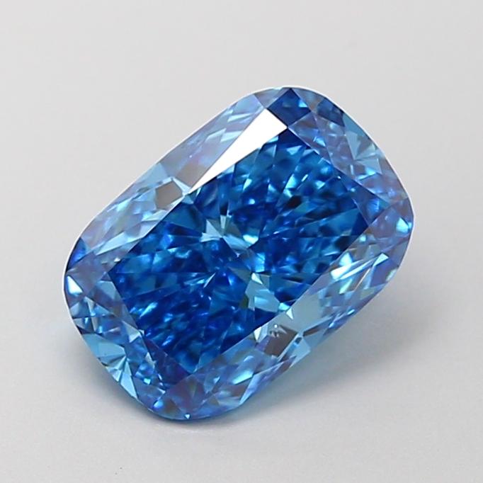 1.55 Ct. Fancy Vivid Blue Cushion Lab Grown Diamond