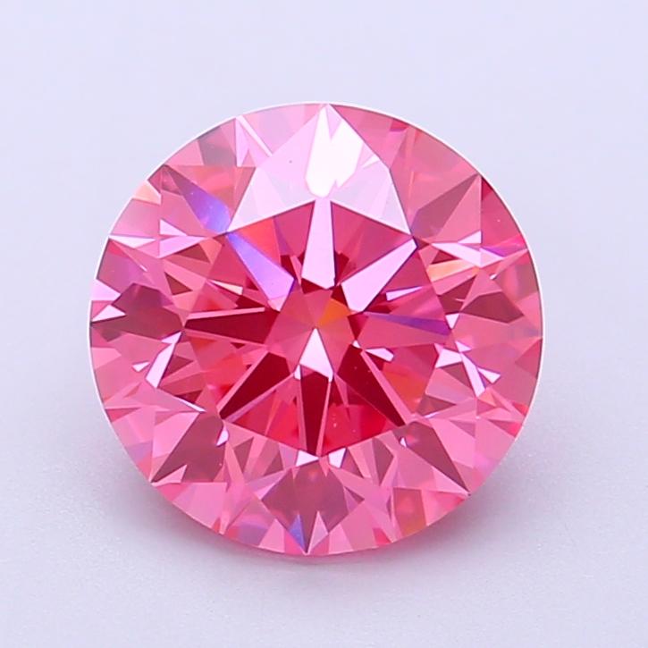 2.53 Ct. Fancy Vivid Pink Round Lab Grown Diamond