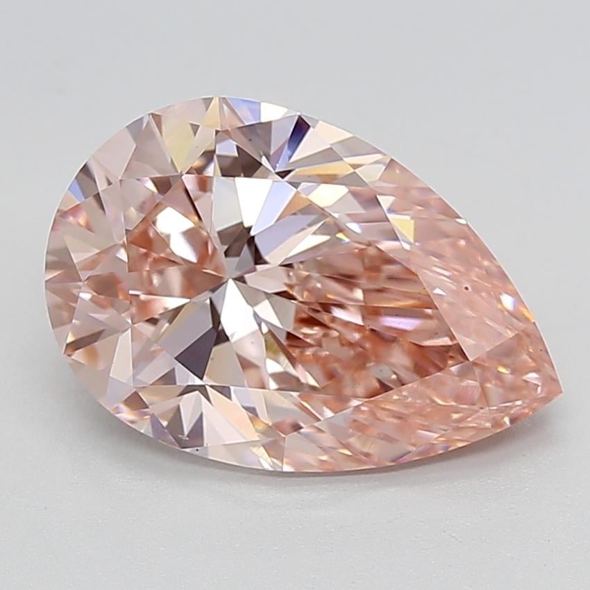 4.94 Ct. Fancy Intense  Pink Pear Lab Grown Diamond