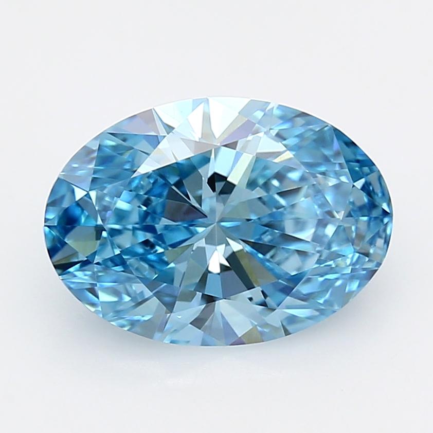 3.05 Ct. Fancy Vivid  Blue Oval Lab Grown Diamond
