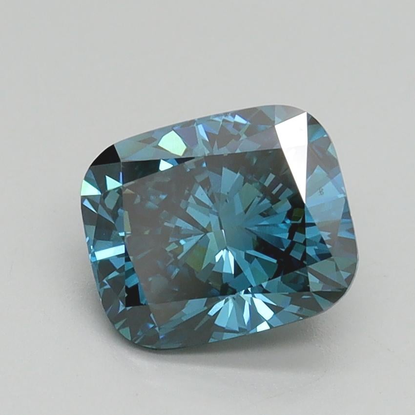 1.51 Ct. Fancy Vivid Blue Cushion Lab Grown Diamond