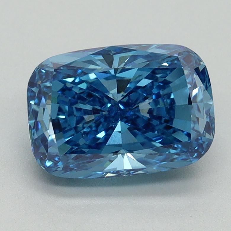 1.74 Ct. Fancy Vivid Blue Cushion Lab Grown Diamond