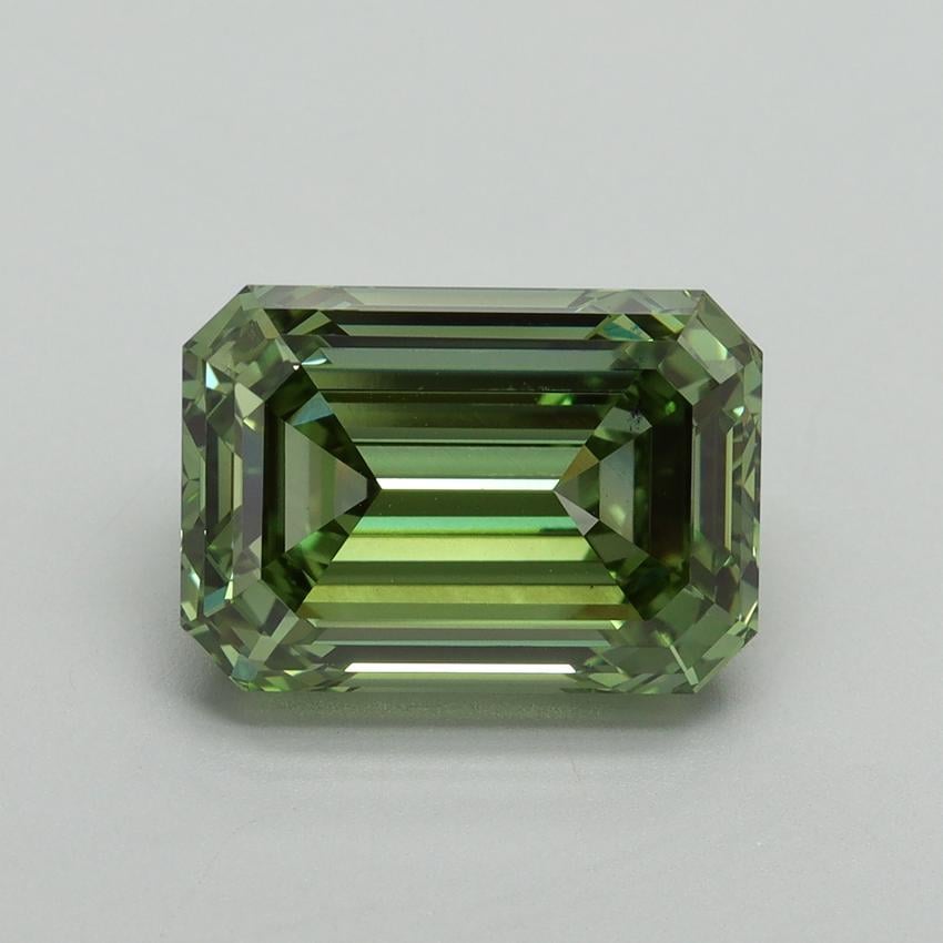 5.08 Ct. Fancy Vivid Pacific Green Emerald Lab Grown Diamond