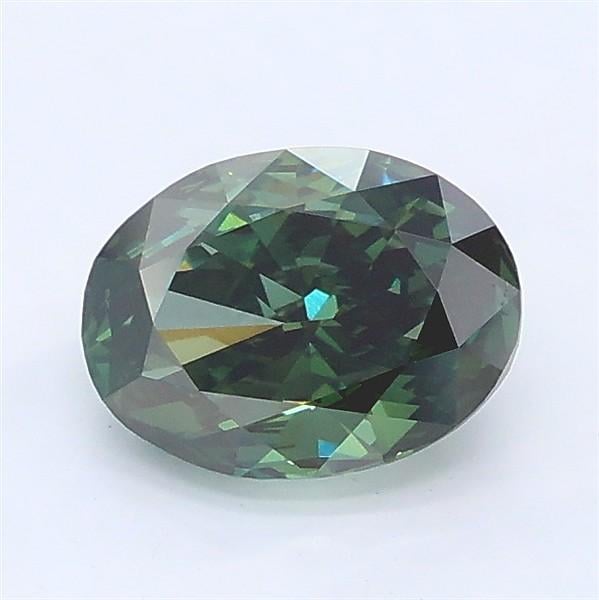 1.12 Ct. Fancy Vivid Green Oval Lab Grown Diamond