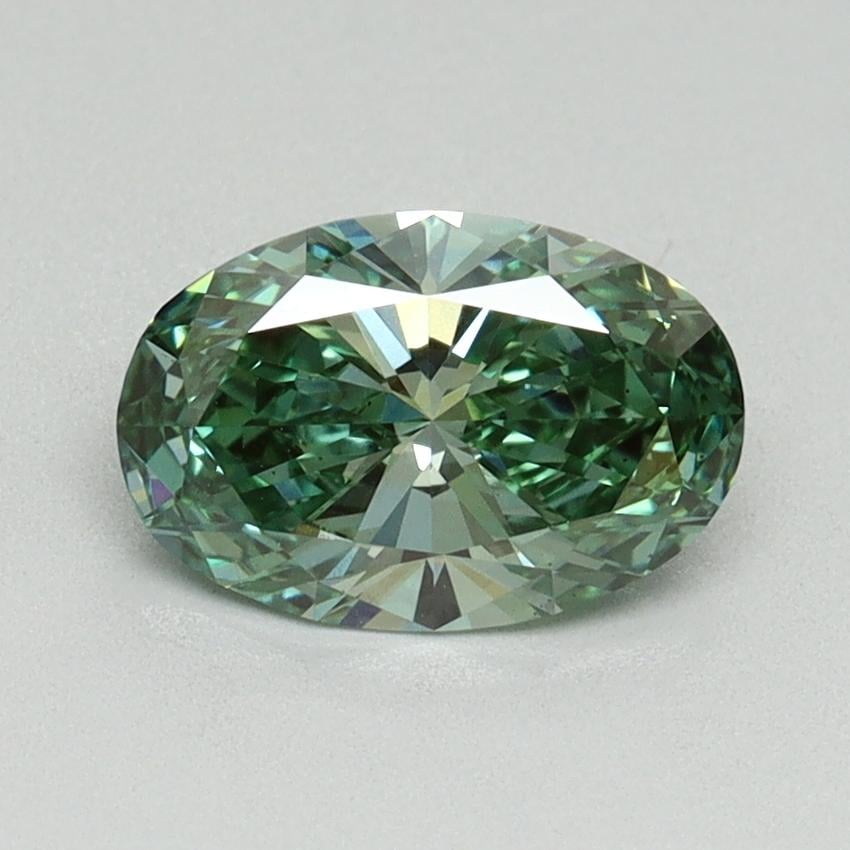 1.09 Ct. Fancy Vivid Pacific Green Oval Lab Grown Diamond