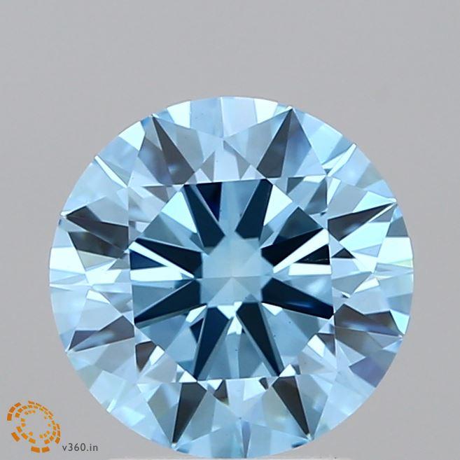 1.97 Ct. Fancy Vivid Blue Round Lab Grown Diamond