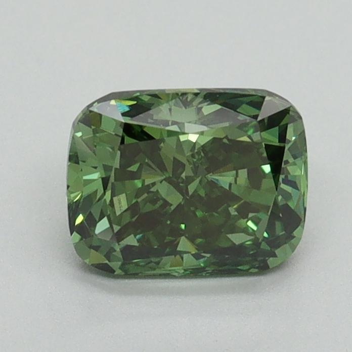 1.00 Ct. Fancy Vivid Green Cushion Lab Grown Diamond