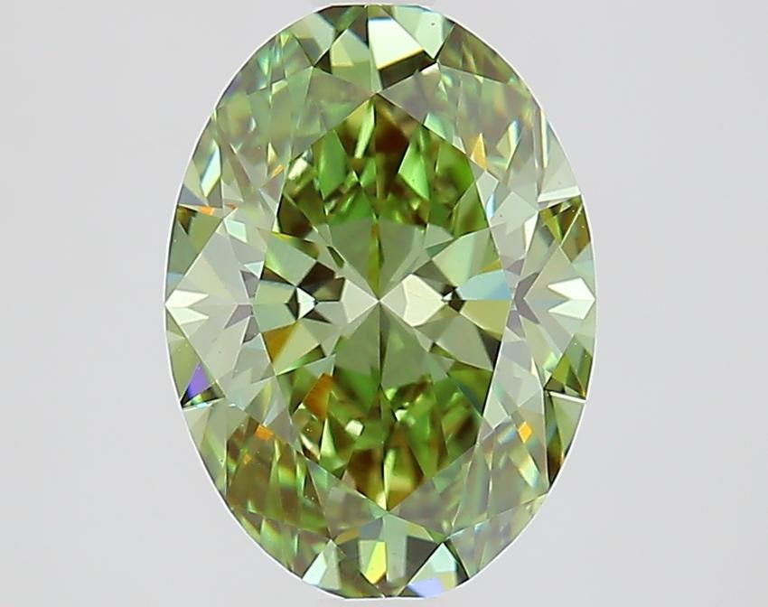 2.09 Ct. Fancy Vivid Green Oval Lab Grown Diamond