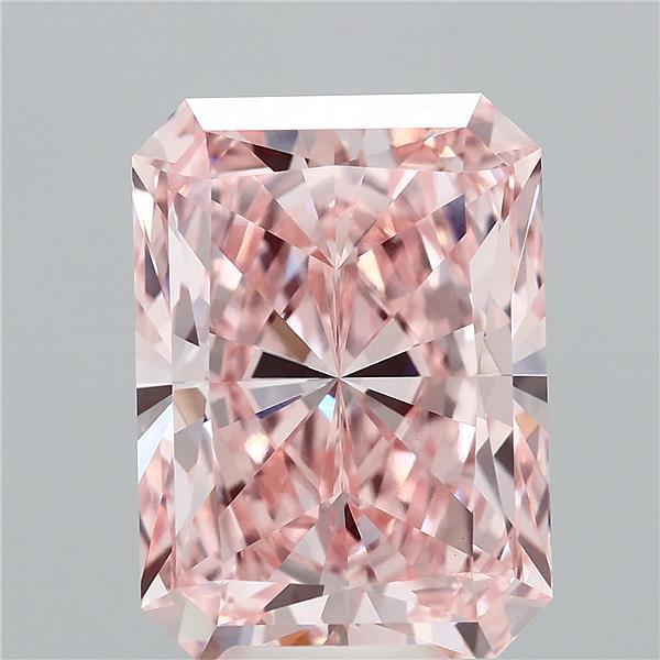 8.29 Ct. Fancy Intense Pink Radiant Lab Grown Diamond