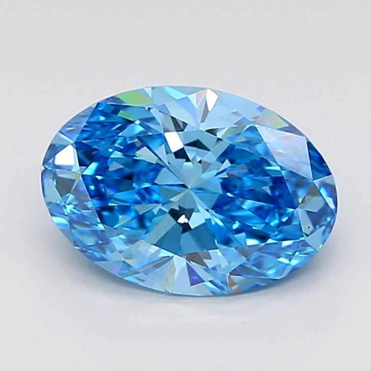 3.01 Ct. Fancy Vivid None Blue Oval Lab Grown Diamond