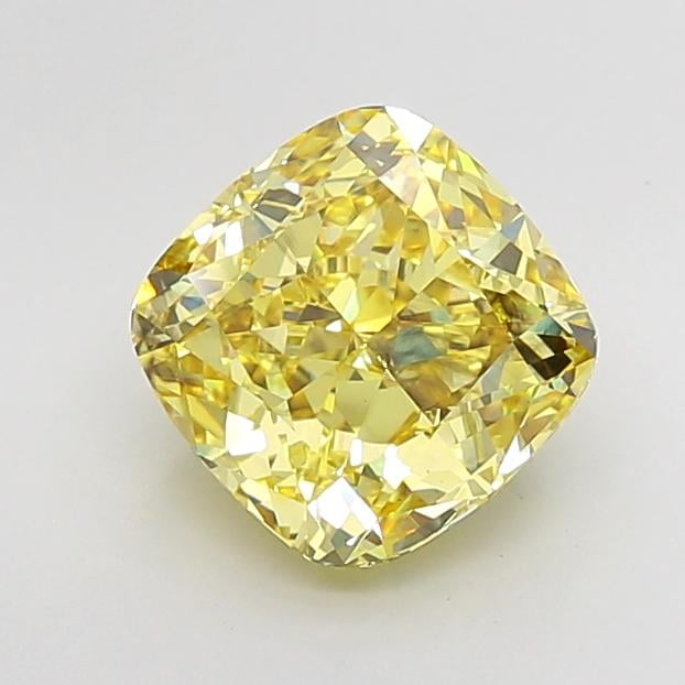 5.08 Ct. Fancy Intense None Yellow Cushion Lab Grown Diamond