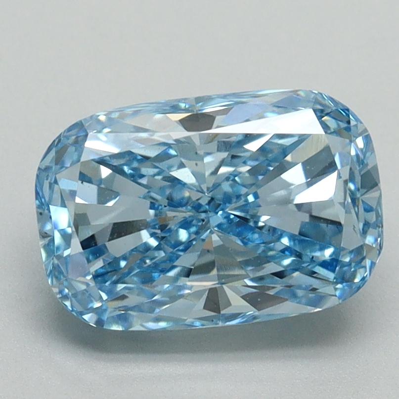 2.00 Ct. Fancy Vivid Blue Cushion Lab Grown Diamond