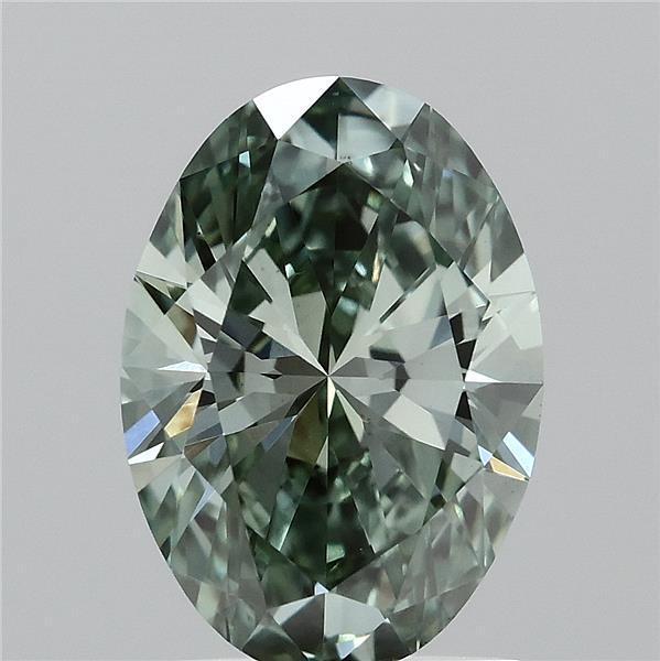 1.52 Ct. Fancy Vivid  Green Oval Lab Grown Diamond