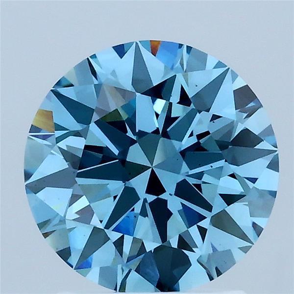 1.86 Ct. Fancy Vivid Blue Round Lab Grown Diamond