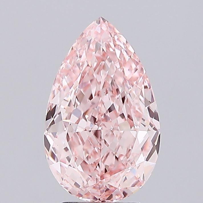 4.18 Ct. Fancy Vivid  Pink Pear Lab Grown Diamond