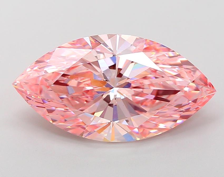 6.64 Ct. Fancy Vivid Pink Marquise Lab Grown Diamond