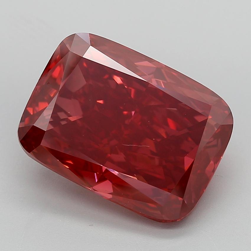 11.05 Ct. Fancy Vivid  Red Cushion Lab Grown Diamond