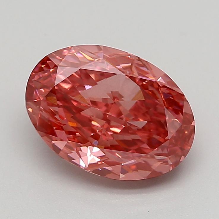 3.74 Ct. Fancy Vivid  Pink Oval Lab Grown Diamond